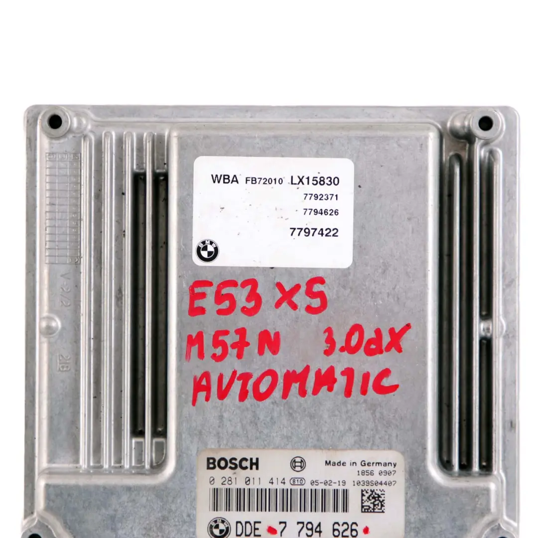 M57N 218HP ECU Unidad Control del Motor DDE Automático para BMW X5 E53 3.0d con número de pieza 7794626 BMW X5 E53 3.0d M57N 218HP ECU Unidad Control del Motor DDE Automático - SKU 7794626 - Número de pieza 7794626