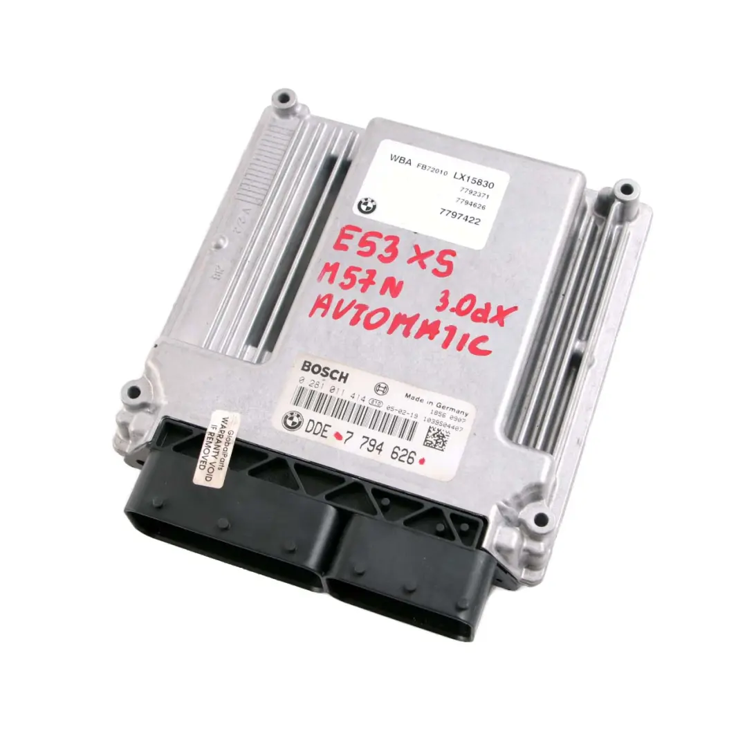 M57N 218HP ECU Motorsteuergerät DDE Automatik für BMW X5 E53 3.0d mit Teilenummer 7794626 BMW X5 E53 3.0d M57N 218HP ECU Motorsteuergerät DDE Automatik - SKU 7794626 - Teilenummer 7794626