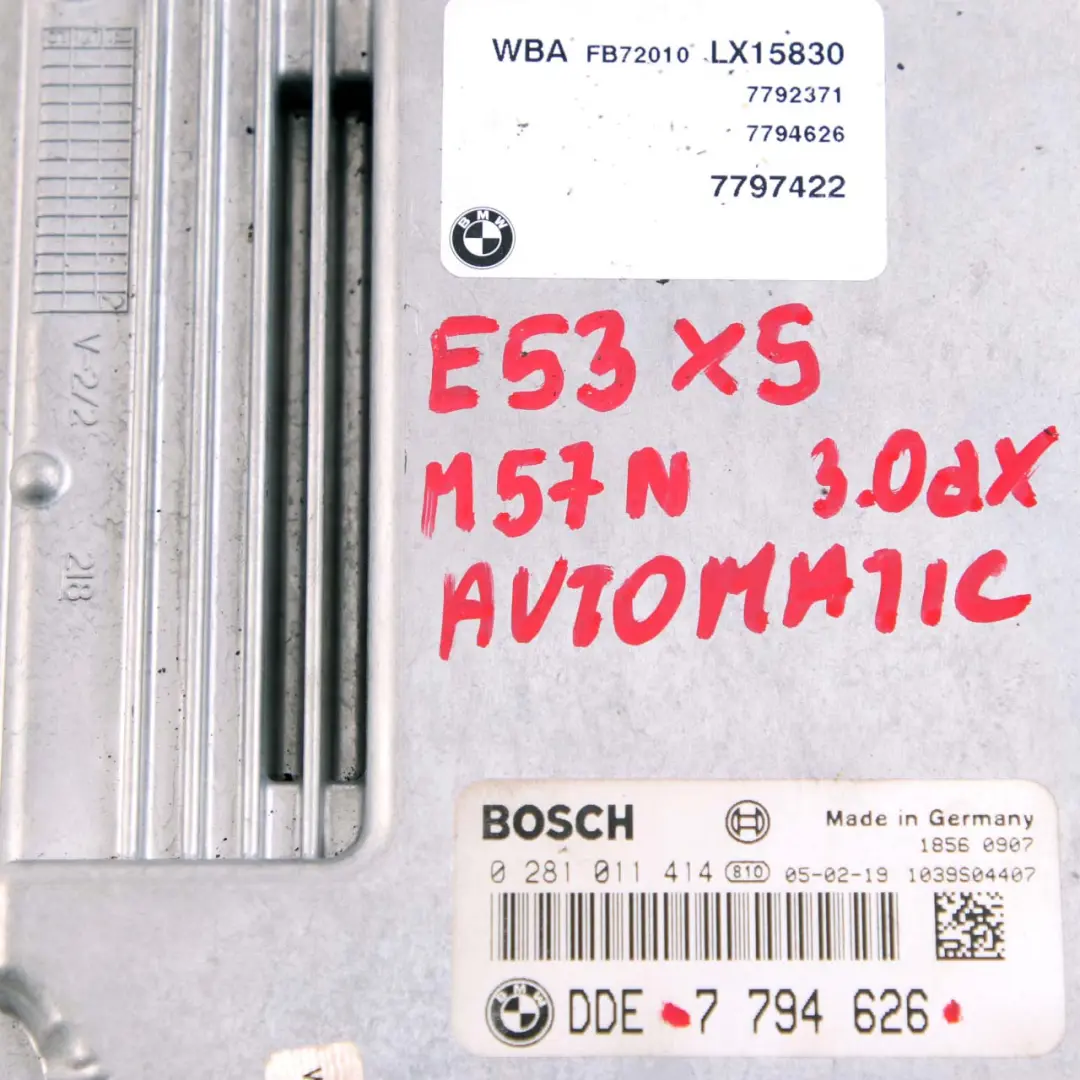 BMW X5 E53 3.0d M57N 218HP ECU Engine Control Unit DDE Automatic - SKU 7794626 - Part number 7794626