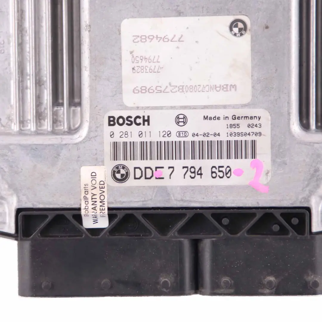 BMW E60 E61 530d Diesel M57N 218HP ECU Control Kit DDE CAS2 Key Manual - SKU 7794650-2 - Part number 7794650