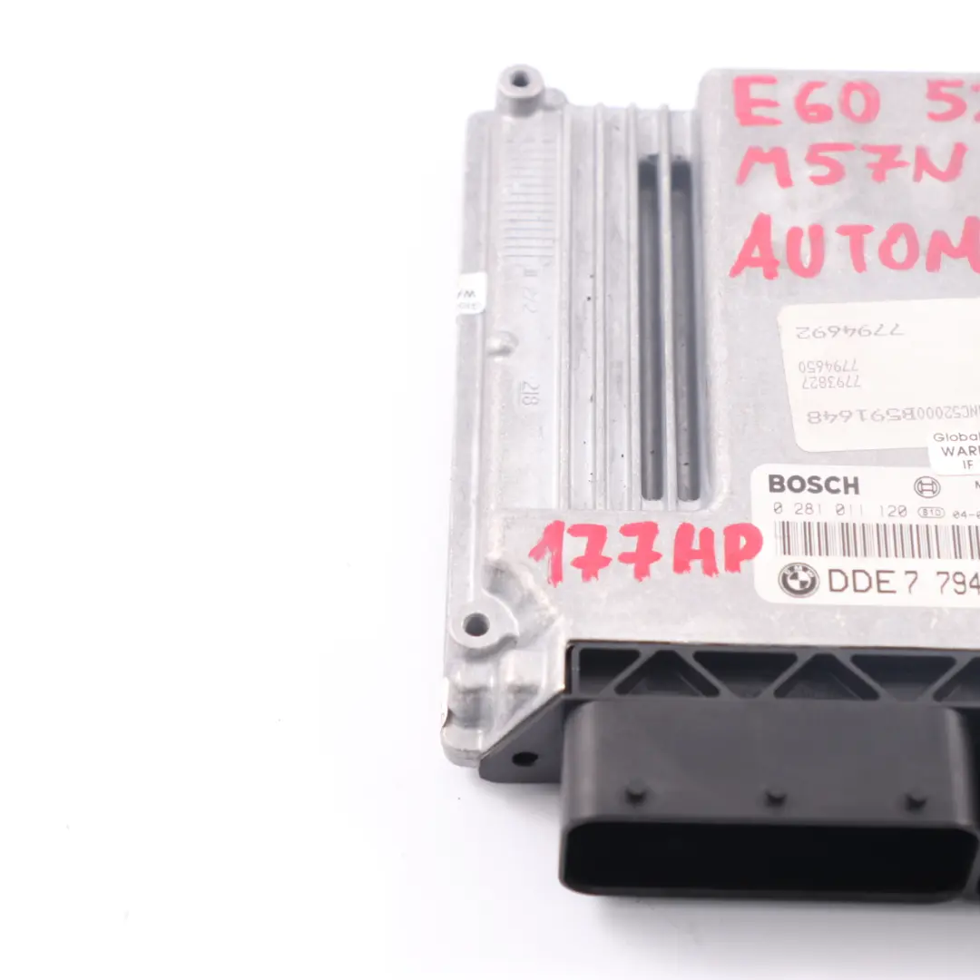 BMW E60 E61 525d Diesel M57N 177HP Motore Controllo ECU Modulo DDE - SKU 7794650 - Numero di parte 7794650