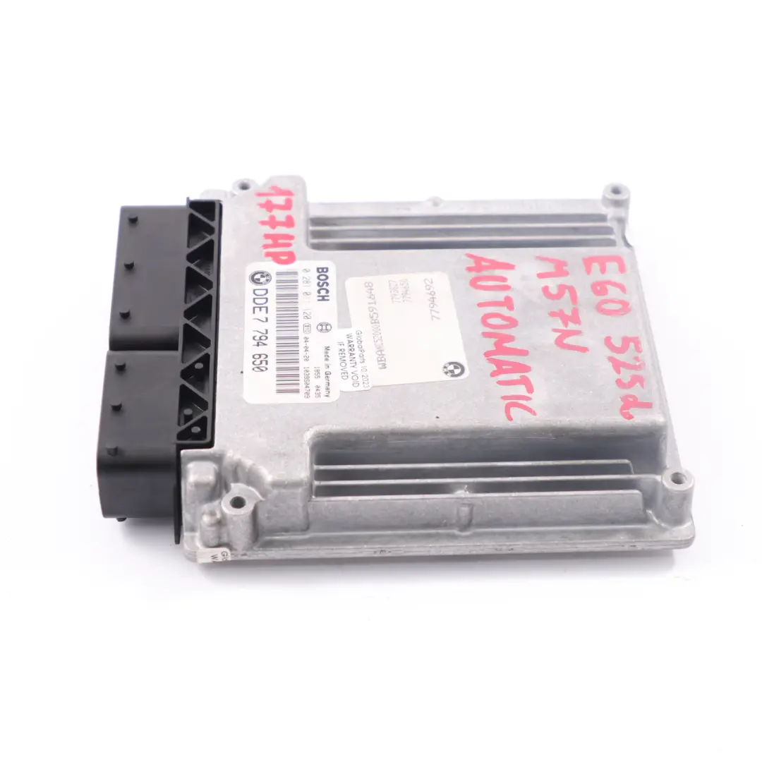 BMW E60 E61 525d Diesel M57N 177HP Motor Control ECU Kit Módulo DDE - SKU 7794650 - Número de pieza 7794650