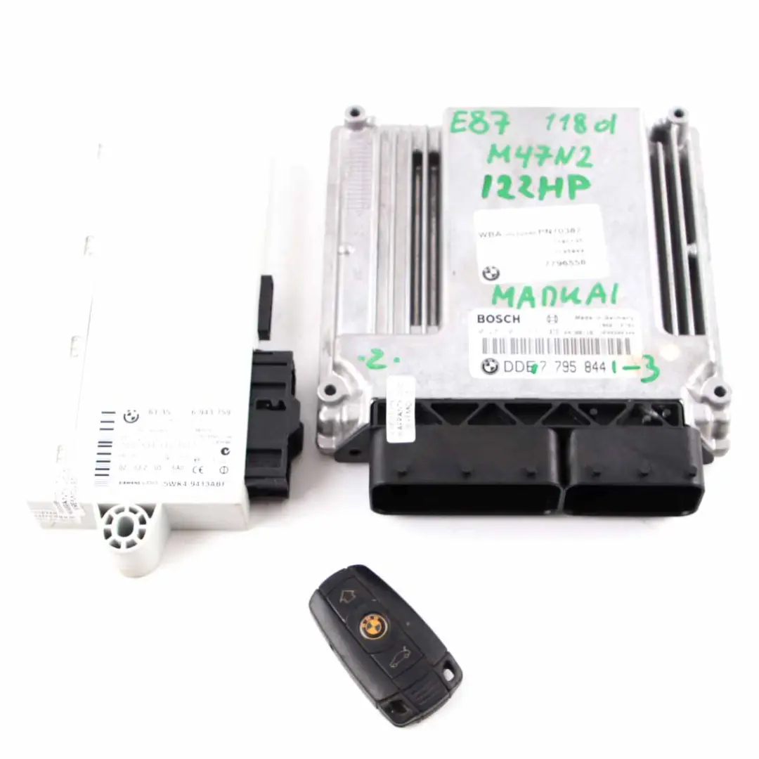 M47N2 122HP Engine ECU Kit DDE CAS2 Key Manual to BMW E87 E90 E91 118d 318d with Part number 7795844 BMW E87 E90 E91 118d 318d M47N2 122HP Engine ECU Kit DDE CAS2 Key Manual - SKU 7795844-3 - Part number 7795844