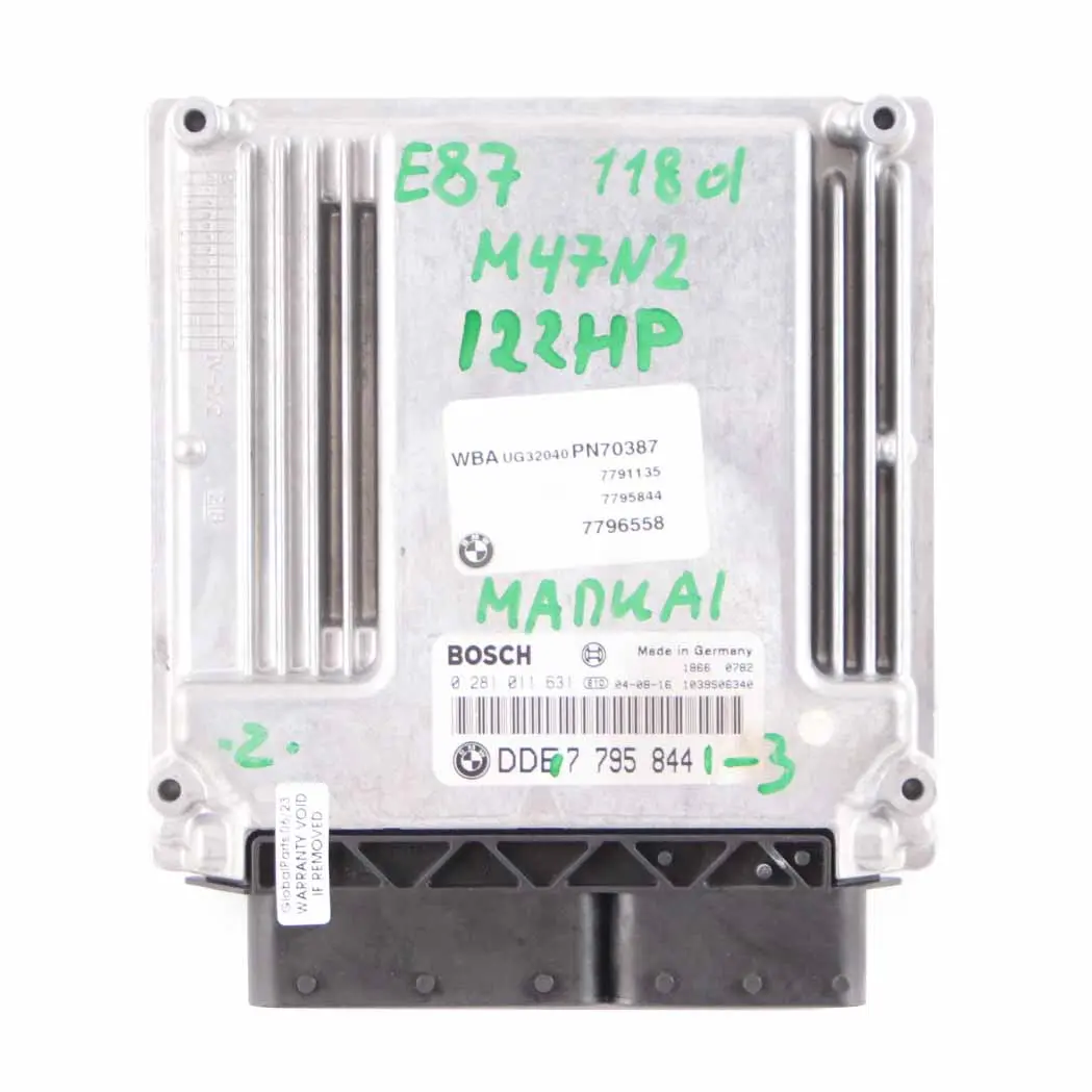 M47N2 122HP Engine ECU Kit DDE CAS2 Key Manual to BMW E87 E90 E91 118d 318d with Part number 7795844 BMW E87 E90 E91 118d 318d M47N2 122HP Engine ECU Kit DDE CAS2 Key Manual - SKU 7795844-3 - Part number 7795844