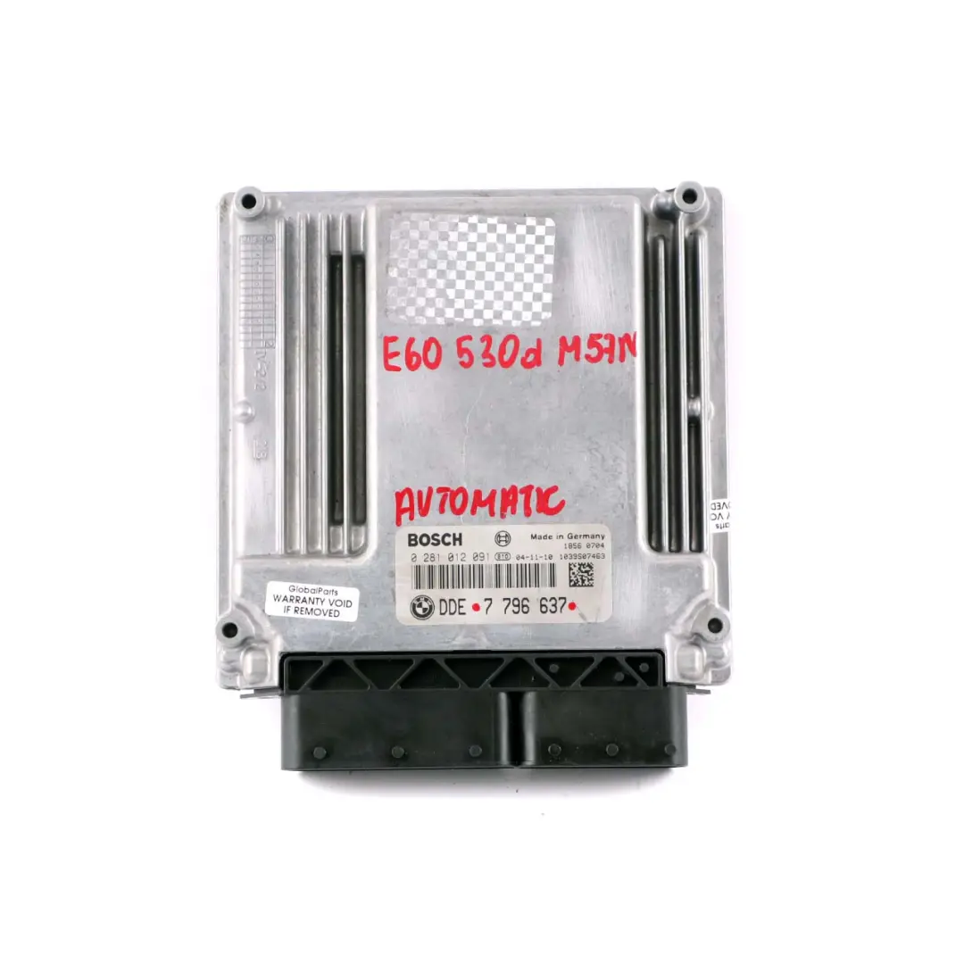 BMW 5 E60 E61 530D M57N 218HP ECU Steuergerät DDE Modul Automatik - SKU 7796637 - Teilenummer 7796637