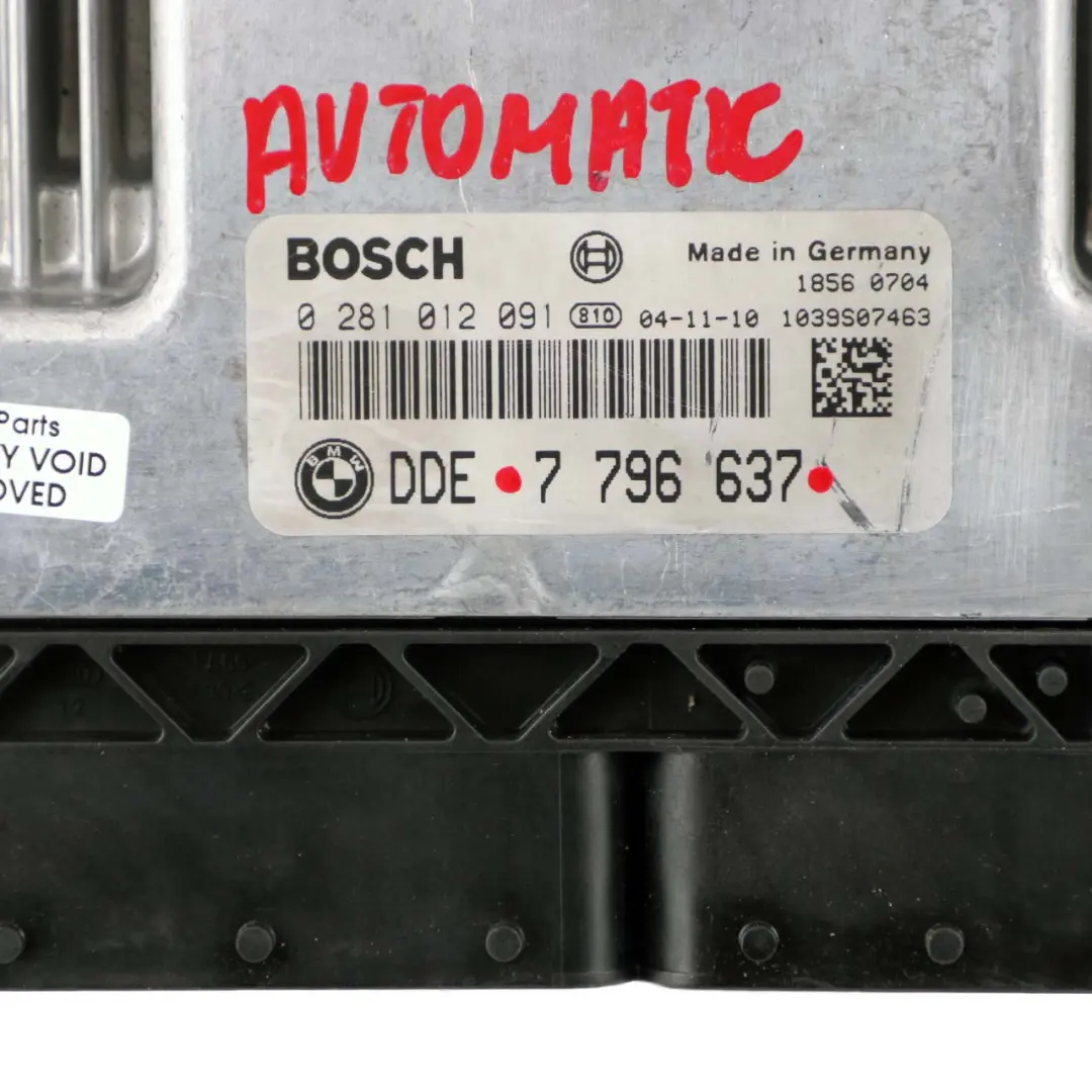 M57N 218HP ECU Unidad Control DDE Módulo Automático para BMW 5 E60 E61 530D con número de pieza 7796637 BMW 5 E60 E61 530D M57N 218HP ECU Unidad Control DDE Módulo Automático - SKU 7796637 - Número de pieza 7796637