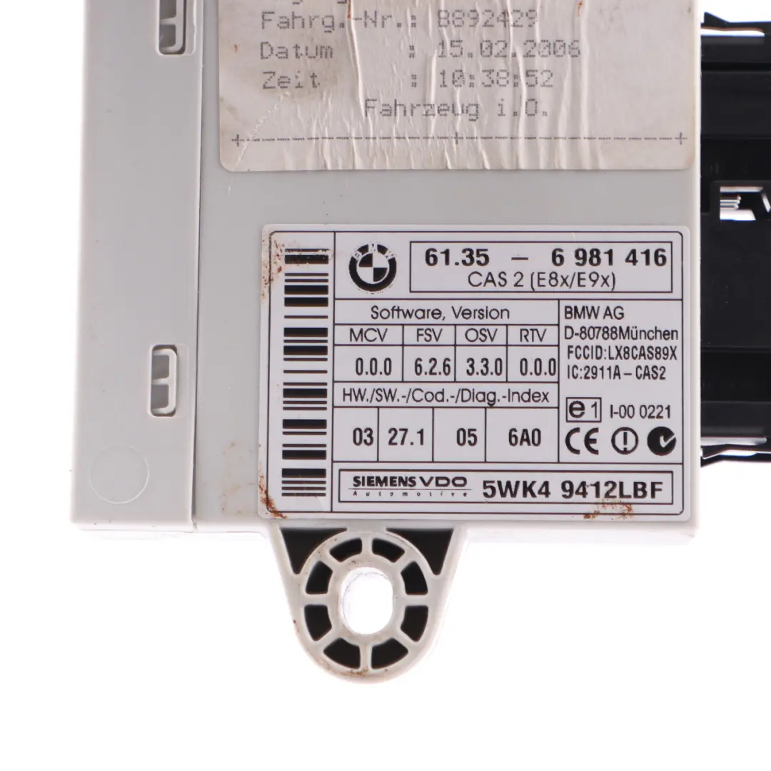 BMW E60 E61 535d M57N Engine Control ECU Kit DDE CAS2 2 Keys Automatic - SKU 7796678-1 - Part number 7796678