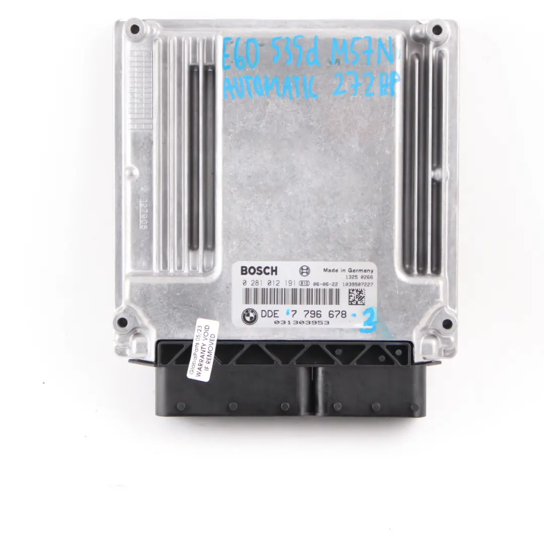 M57N Engine Control ECU Kit DDE + CAS2 + Key Automatic to BMW E60 E61 535d with Part number 7796678 BMW E60 E61 535d M57N Engine Control ECU Kit DDE + CAS2 + Key Automatic - SKU 7796678-2 - Part number 7796678