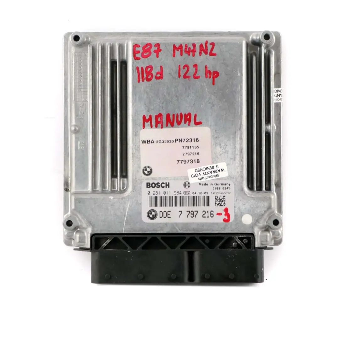 M47N2 122HP Engine ECU Kit DDE CAS2 Keys to BMW 1 3 E87 E90 E91 118d 318d with Part number 7797216 BMW 1 3 E87 E90 E91 118d 318d M47N2 122HP Engine ECU Kit DDE CAS2 Keys - SKU 7797216-3 - Part number 7797216
