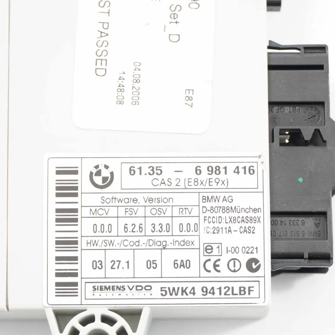 BMW E87 E90 E91 118d 318d M47N2 122HP Motor ECU KIT DDE CAS2 + Llave - SKU 7798179-3 - Número de pieza 7798179