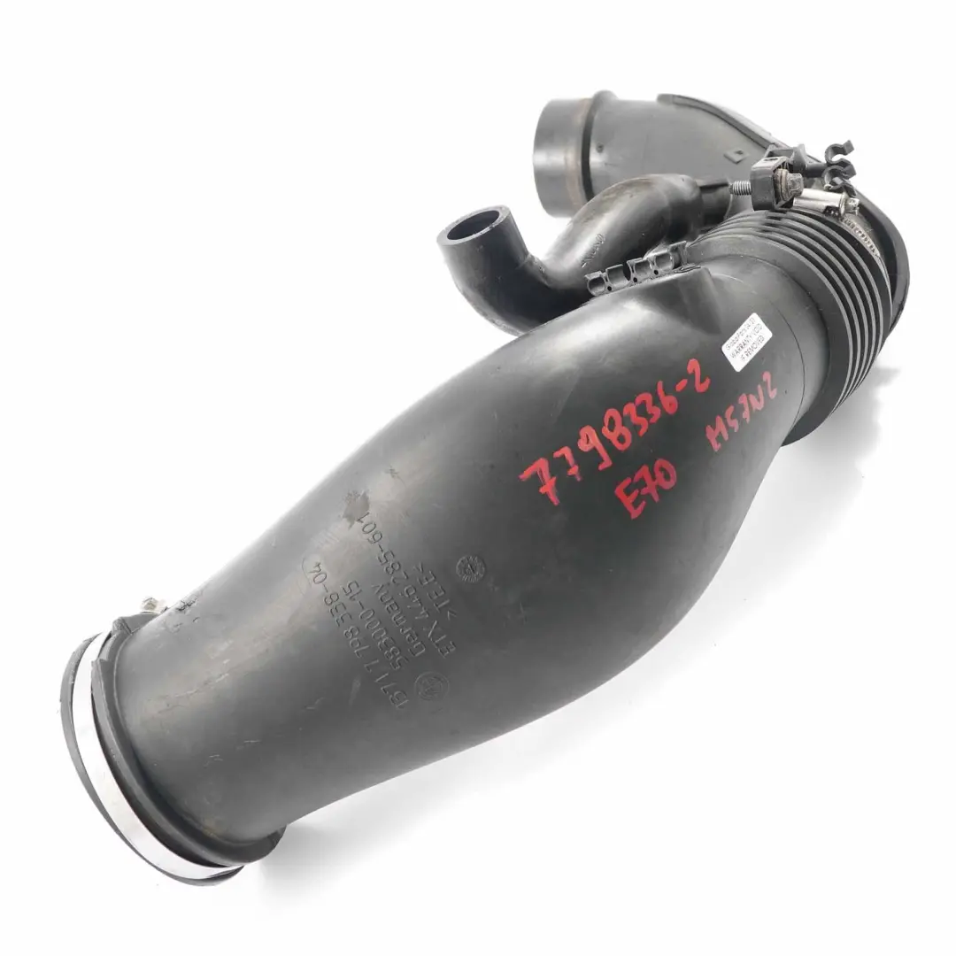 M57N2 Admisión Aire Tubo Entrada Manguera Turbo 7798338 para BMW E70 E71 con número de pieza 7798336 BMW E70 E71 M57N2 Admisión Aire Tubo Entrada Manguera Turbo 7798338 - SKU 7798336-2 - Número de pieza 7798336