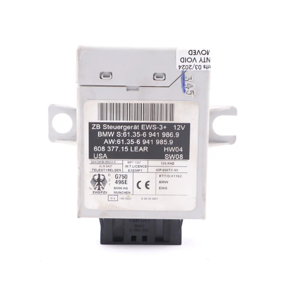 BMW X3 Series E83 M47N2 2.0d 150HP ECU Kit DDE + EWS3 + Key Manual - SKU 7799855-1 - Part number 7799855