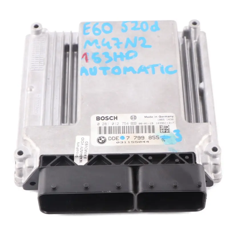 M47N2 Engine Control Unit ECU Kit DDE to BMW E60 E87 E90 120d 320d 520d with Part number 7799855 BMW E60 E87 E90 120d 320d 520d M47N2 Engine Control Unit ECU Kit DDE - SKU 7799855-3 - Part number 7799855