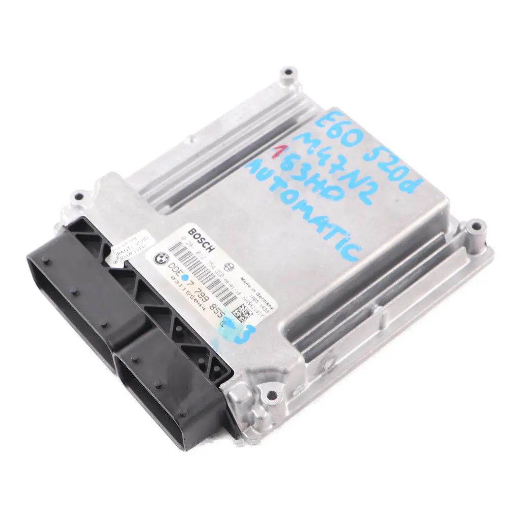 M47N2 Engine Control Unit ECU Kit DDE to BMW E60 E87 E90 120d 320d 520d with Part number 7799855 BMW E60 E87 E90 120d 320d 520d M47N2 Engine Control Unit ECU Kit DDE - SKU 7799855-3 - Part number 7799855