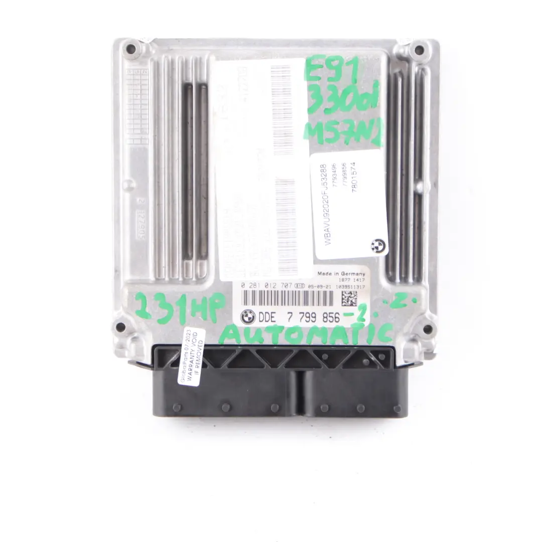 BMW E60 E61 E90 E91 330d 530d M57N2 231HP Engine ECU KIT DDE CAS2 + Key - SKU 7799856-2 - Part number 7799856