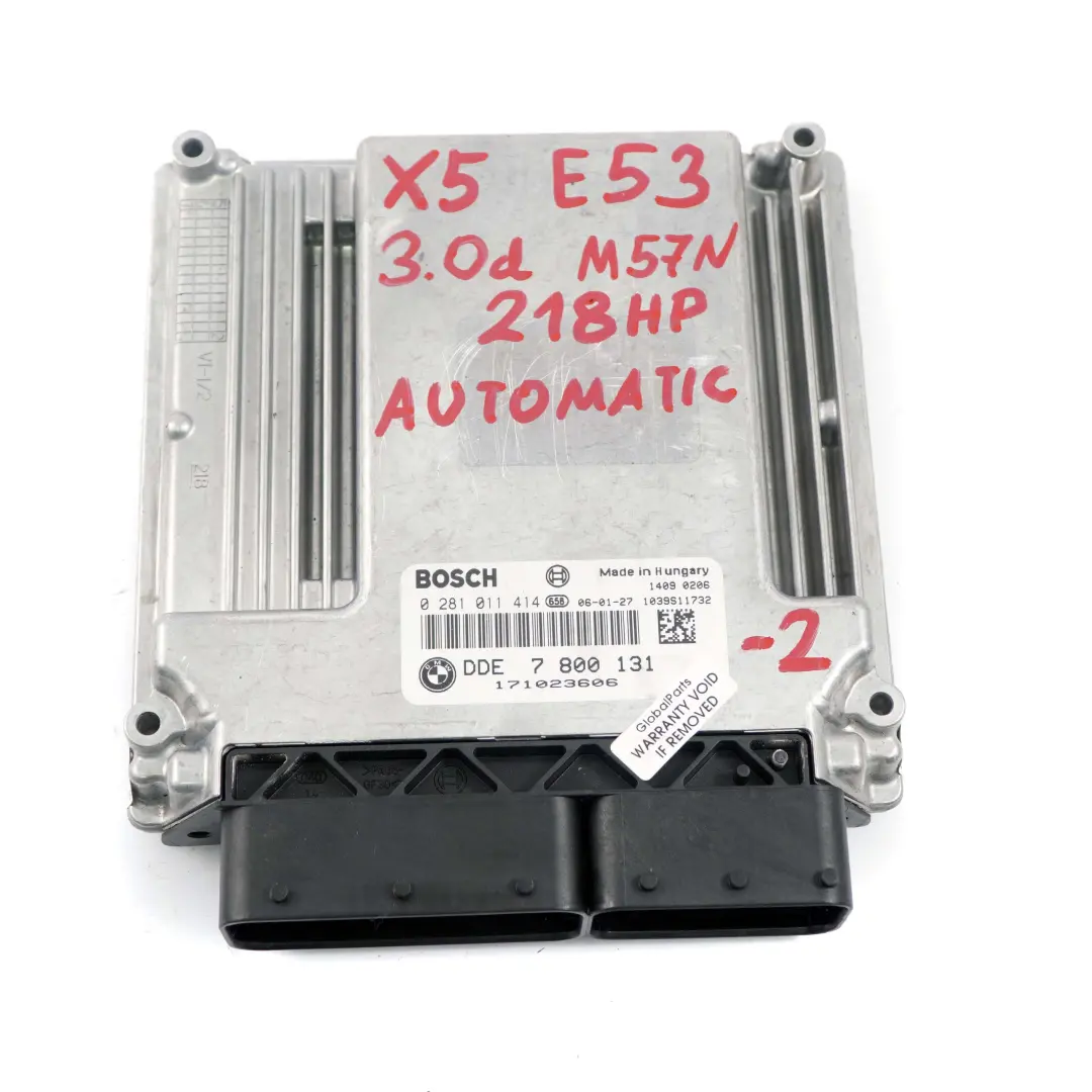 *BMW X5 E53 3.0d M57N 218HP ECU Kit Steuergerät DDE + EWS3 + Schlüssel - SKU 7800131-2 - Teilenummer 7800131