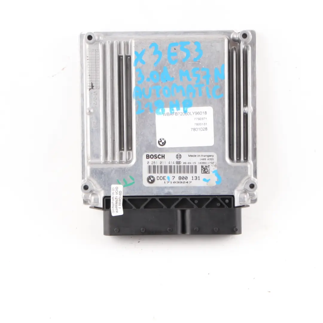 *BMW X5 E53 3.0d M57N 218HP ECU Kit Steuergerät DDE + EWS3 + Schlüssel für mit Teilenummer 7800131 *BMW X5 E53 3.0d M57N 218HP ECU Kit Steuergerät DDE + EWS3 + Schlüssel - SKU 7800131-3 - Teilenummer 7800131