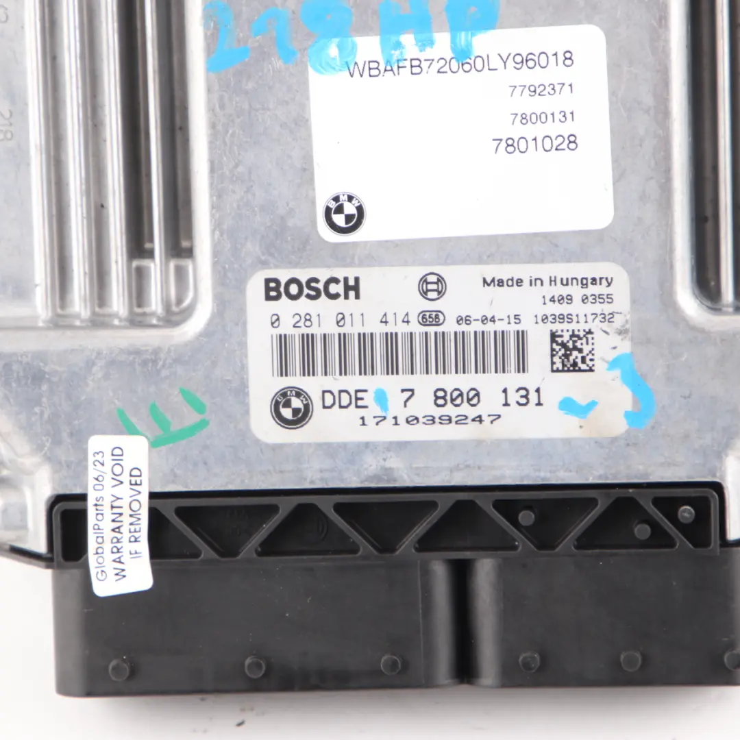 M57N 218HP ECU Engine Unit Kit DDE EWS3 + Key Automatic to BMW X5 E53 3.0d with Part number 7800131 BMW X5 E53 3.0d M57N 218HP ECU Engine Unit Kit DDE EWS3 + Key Automatic - SKU 7800131-3 - Part number 7800131