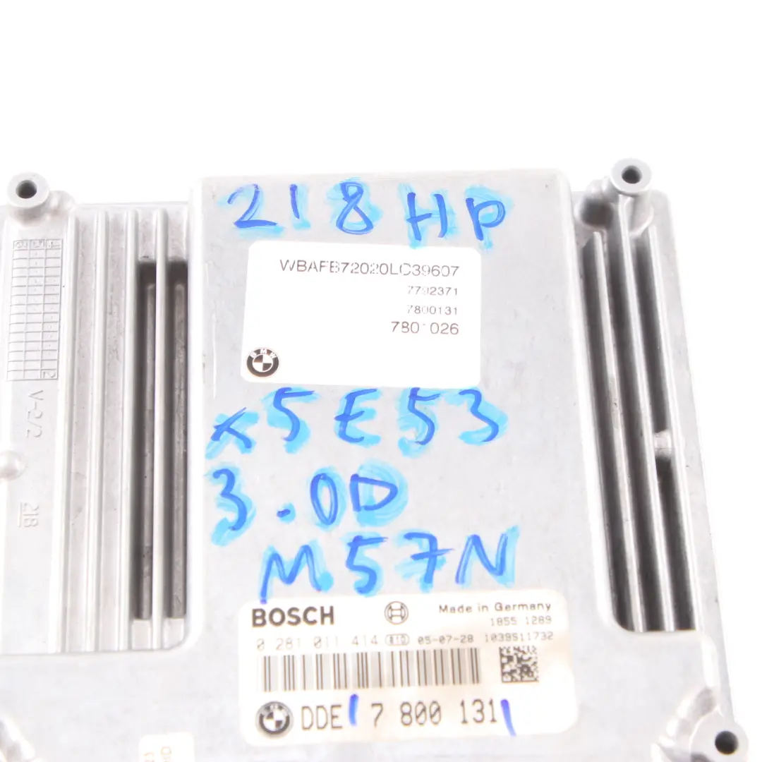 M57N 218HP Komputer Silnika ECU DDE do BMW X5 E53 3.0d o numerze 7800131 BMW X5 E53 3.0d M57N 218HP Komputer Silnika ECU DDE - SKU 7800131 - Numer Części 7800131