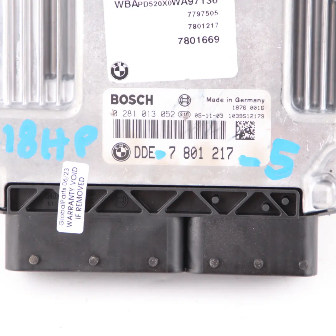BMW X3 E83 3.0d M57N2 218HP ECU Control Unit DME Manual - SKU 7801217-5 - Part number 7801217