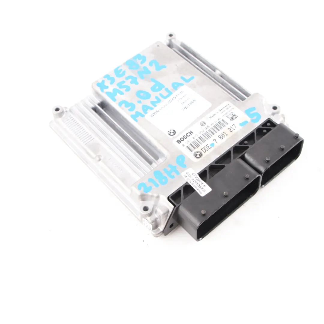 BMW X3 E83 3.0d M57N2 218HP ECU Control Unit DME Manual - SKU 7801217-5 - Part number 7801217