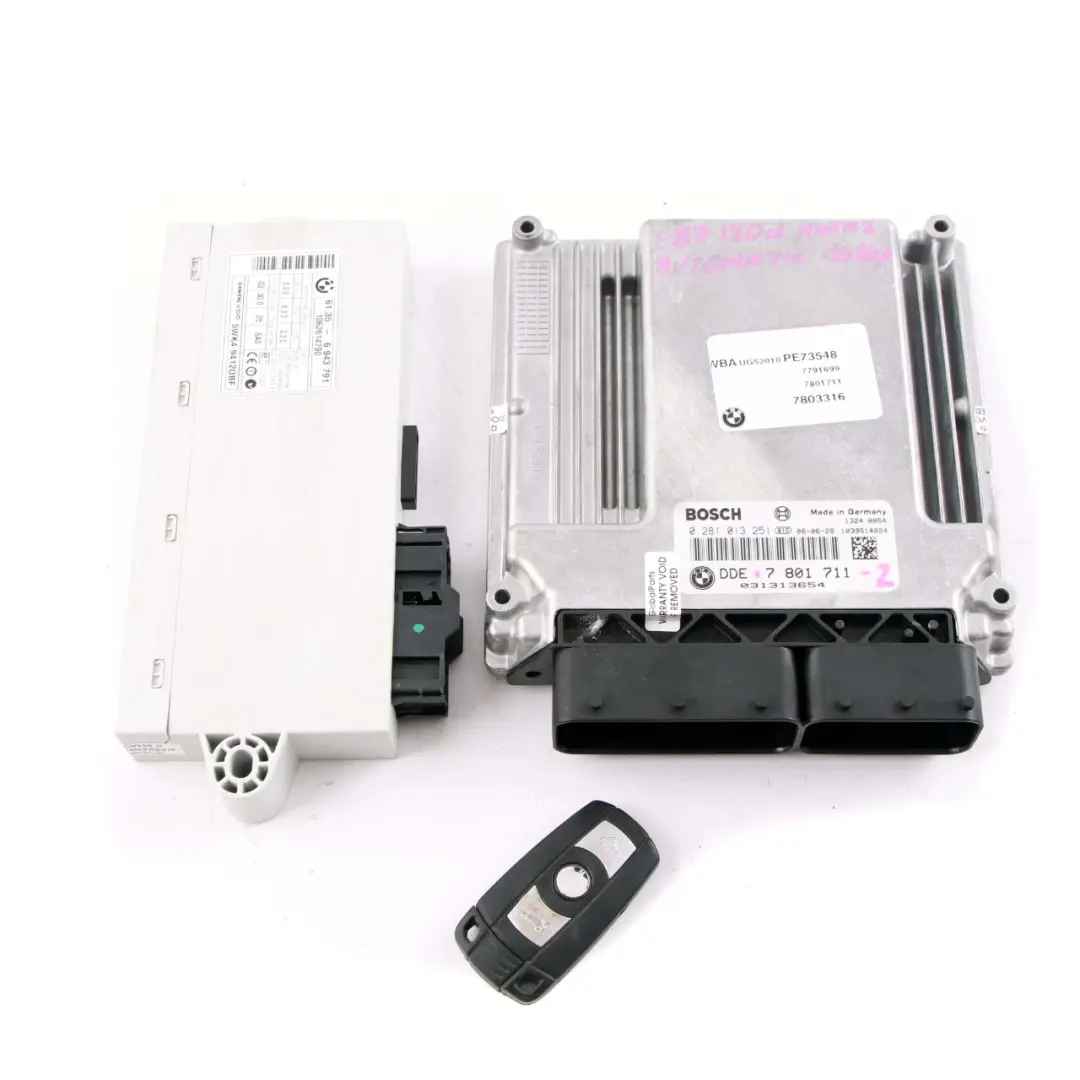 M47N2 ECU Control Unit Kit DDE CAS2 Key BMW E60 E87 E90 120d 320d 520d - SKU 7801711-2 - Part number 7801711