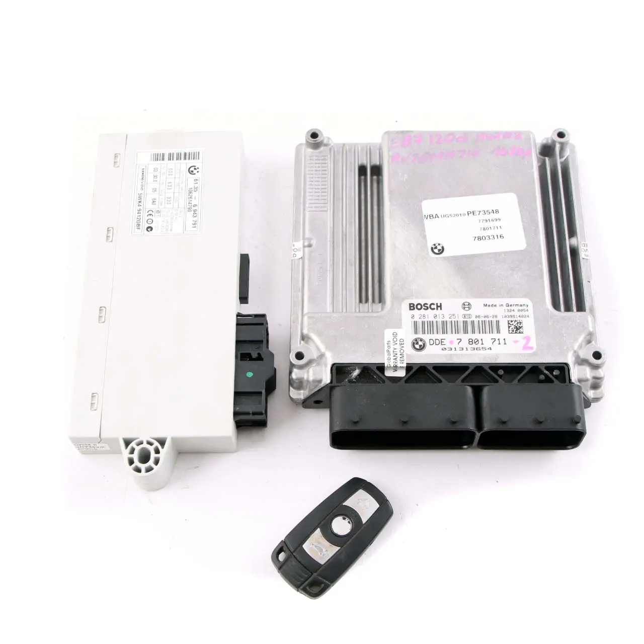 BMW E60 E87 E90 120d 320d 520d M47N2 ECU Control Unit Kit DDE 7801711 CAS2 Key