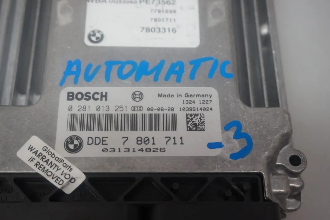 M47N2 120d 320d DDE Engine Control Unit ECU to BMW 1 3 Series 3 E60 E87 E90 with Part number 7801711 BMW 1 3 Series 3 E60 E87 E90 M47N2 120d 320d DDE Engine Control Unit ECU - SKU 7801711-3 - Part number 7801711
