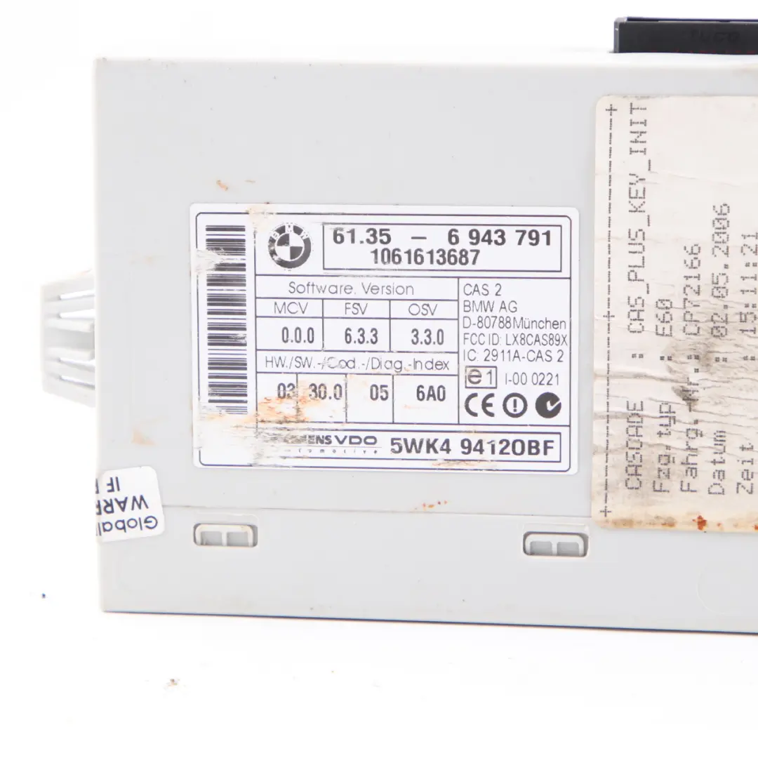 BMW E60 E87 E90 120d 320d 520d M47N2 ECU Control Unit Kit DDE 7801711 CAS2 Keys - SKU 7801711-7 - Part number 7808125