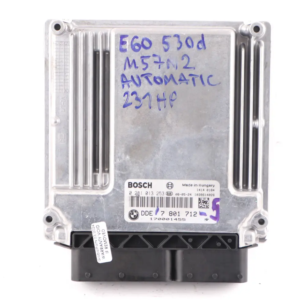 BMW E60 E90 330d 530d M57N2 ECU Engine ECU Kit DDE CAS2 + Key Automatic - SKU 7801712-5 - Part number 7801712