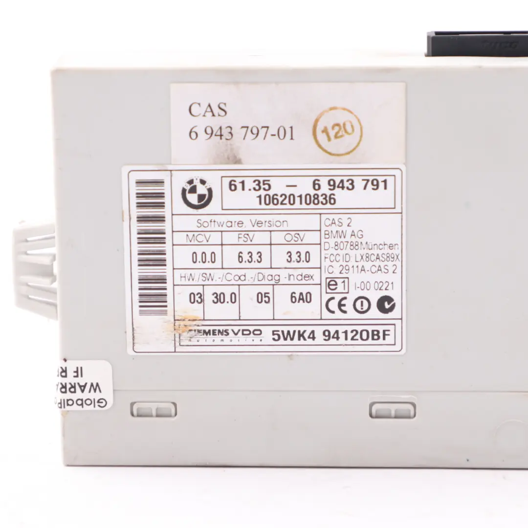 BMW E60 E90 330d 530d M57N2 ECU Engine ECU Kit DDE CAS2 + Key Automatic - SKU 7801712-5 - Part number 7801712