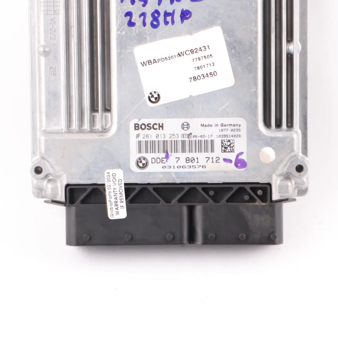 M57N2 Engine Control Unit Module DDE Automatic to BMW E83 3.0d with Part number 7801712 BMW E83 3.0d M57N2 Engine Control Unit Module DDE Automatic - SKU 7801712-6 - Part number 7801712