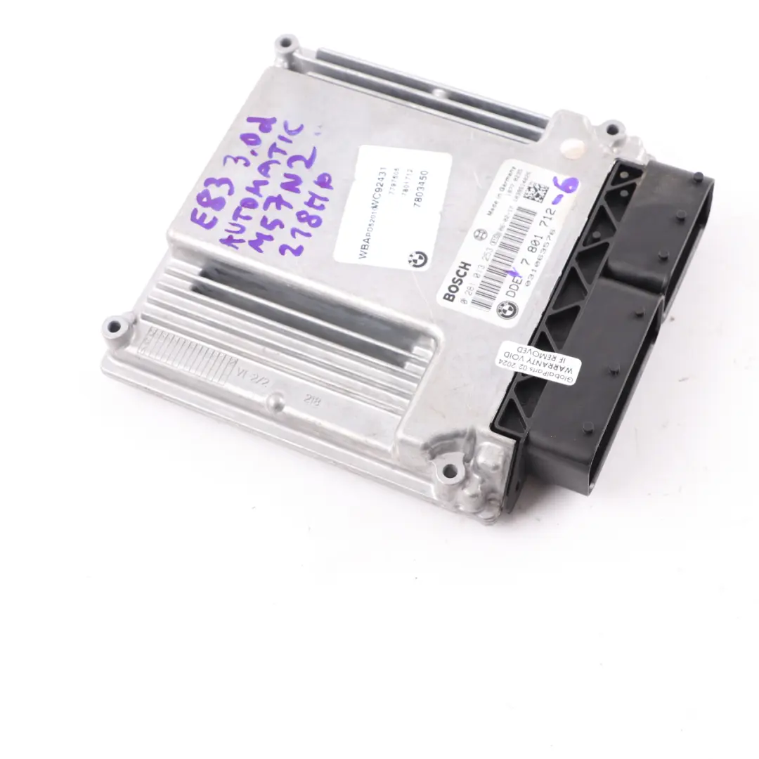 BMW E83 3.0d M57N2 Engine Control Unit Module DDE Automatic - SKU 7801712-6 - Part number 7801712 