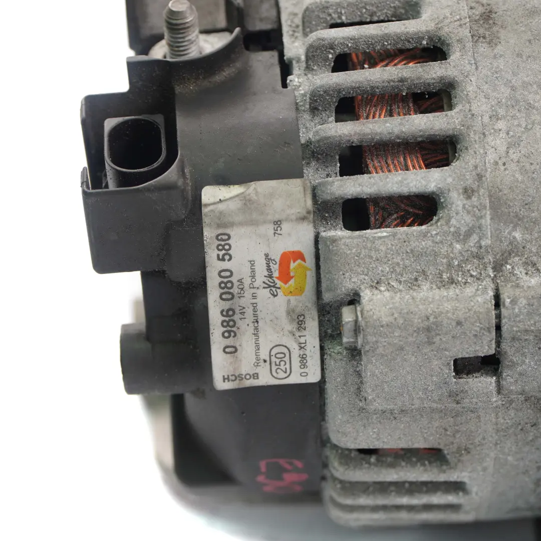 BMW 1 3 E87 E90 E91 E92 M47N2 M57N2 Alternator Bosch Diesel 150A 0 986 080 580 - SKU 7802927-1 - Part number 7802927