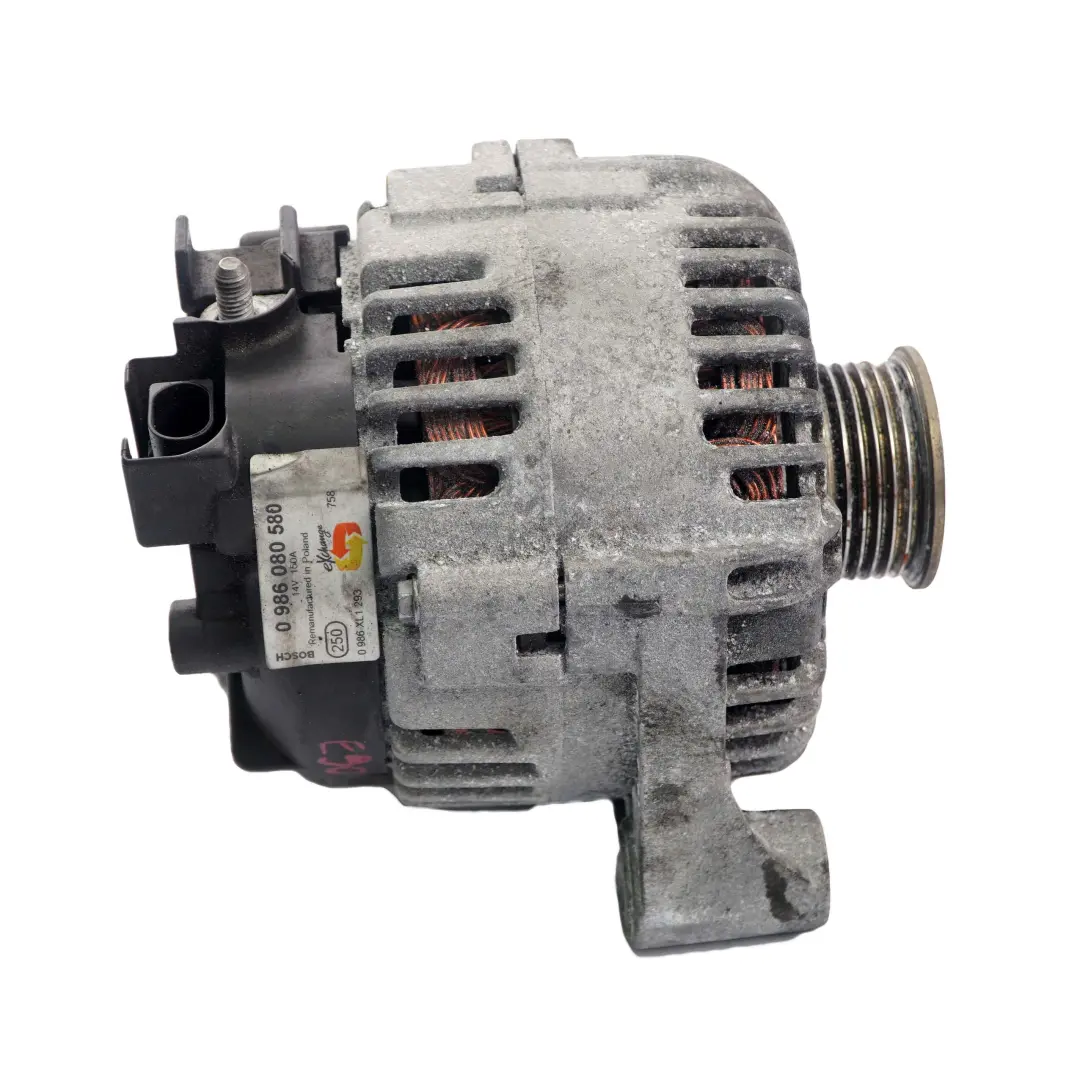 BMW 1 3 E87 E90 E91 E92 M47N2 M57N2 Alternator Bosch Diesel 150A 0 986 080 580 - SKU 7802927-1 - Part number 7802927