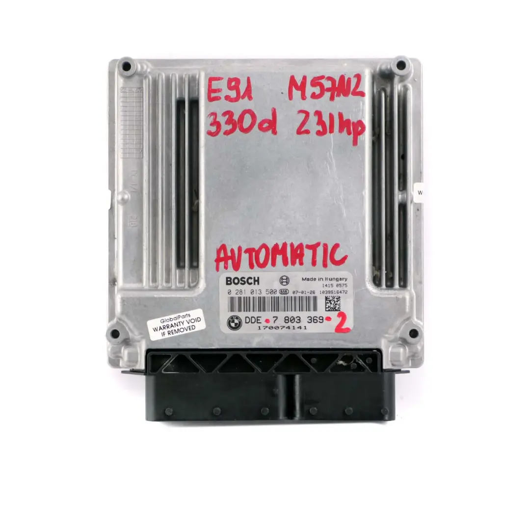 BMW E60 E90 330d 530d M57N2 ECU Engine KIT DDE CAS3 + Key - SKU 7803369-2 - Part number 7803369