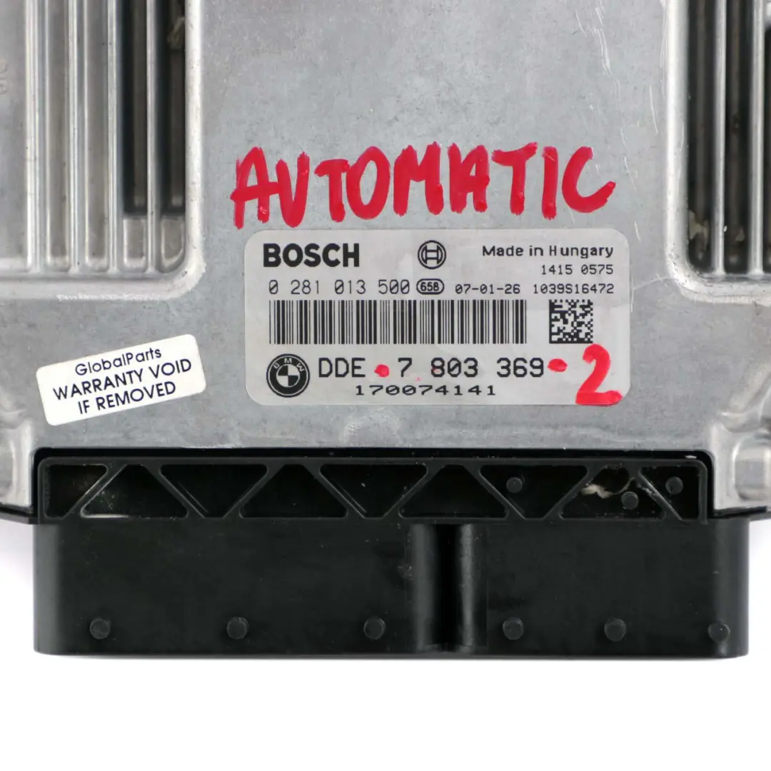 BMW E60 E90 330d 530d M57N2 ECU Engine KIT DDE CAS3 + Key - SKU 7803369-2 - Part number 7803369