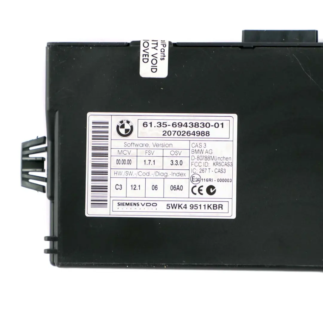 BMW E60 E90 330d 530d M57N2 ECU Engine KIT DDE CAS3 + Key - SKU 7803369-2 - Part number 7803369