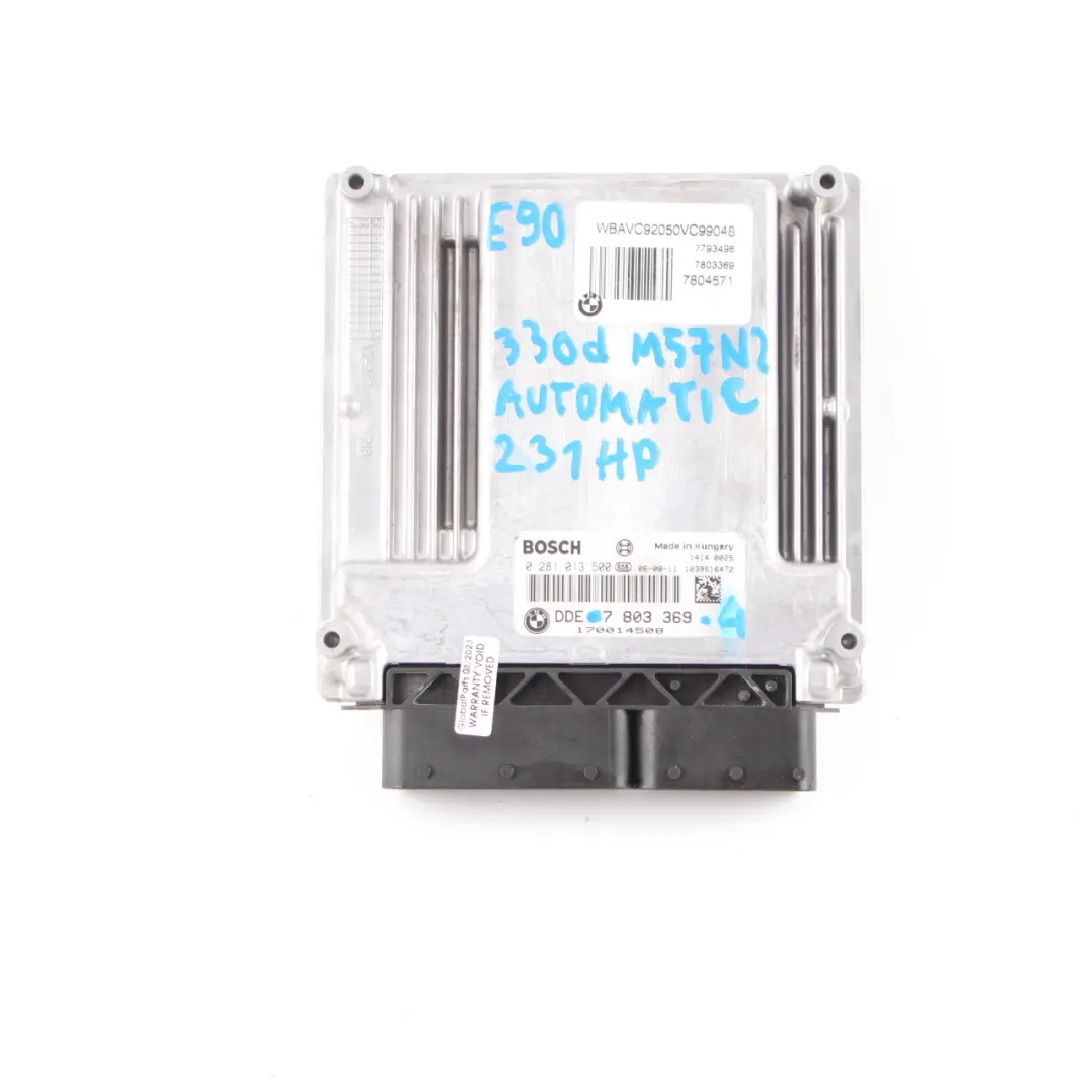 BMW E60 E90 330d 530d M57N2 ECU Engine Kit DDE CAS3 + Key Automatic - SKU 7803369-4 - Part number 7803369