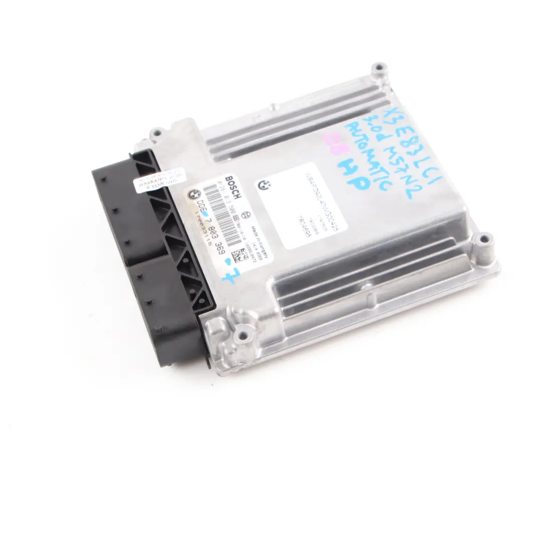 M57N2 218HP ECU Engine Unit DDE CAS3 + Key Automatic to BMW E83 LCI 3.0d with Part number 7803369 BMW E83 LCI 3.0d M57N2 218HP ECU Engine Unit DDE CAS3 + Key Automatic - SKU 7803369-7 - Part number 7803369