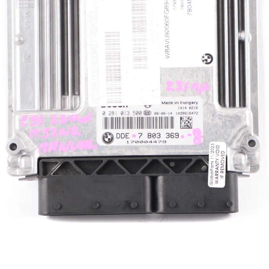 BMW E60 E90 330d 530d M57N2 231HP ECU Engine Control Unit DDE Manual - SKU 7803369-8 - Part number 7803369