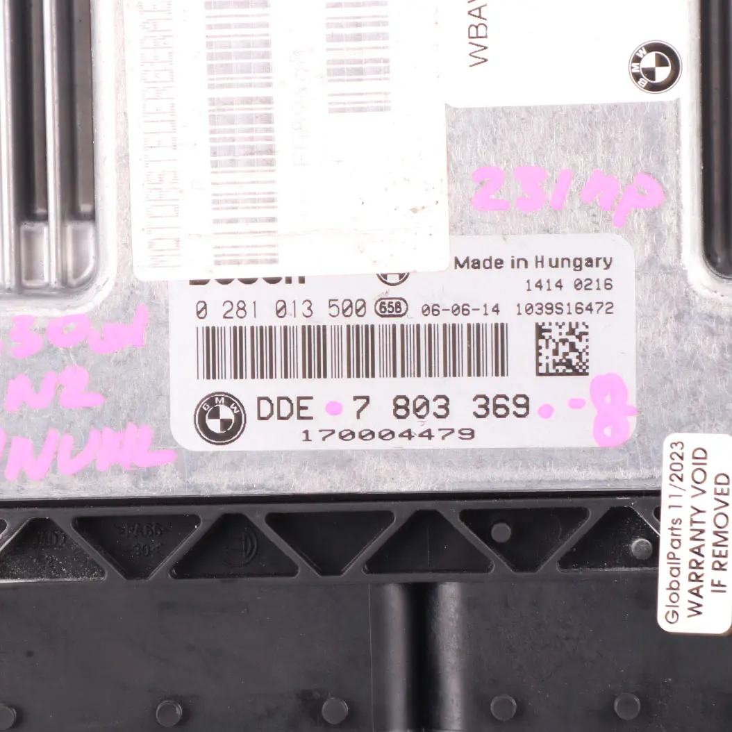 BMW E60 E90 330d 530d M57N2 231HP ECU Engine Control Unit DDE Manual - SKU 7803369-8 - Part number 7803369
