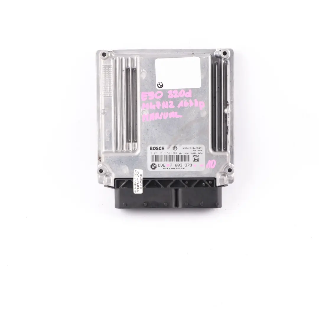 BMW E87 E90 E60 120D 320D 520D M47N2 163HP Unidad Motor ECU DDE Manual - SKU 7803373-10 - Número de pieza 7803373