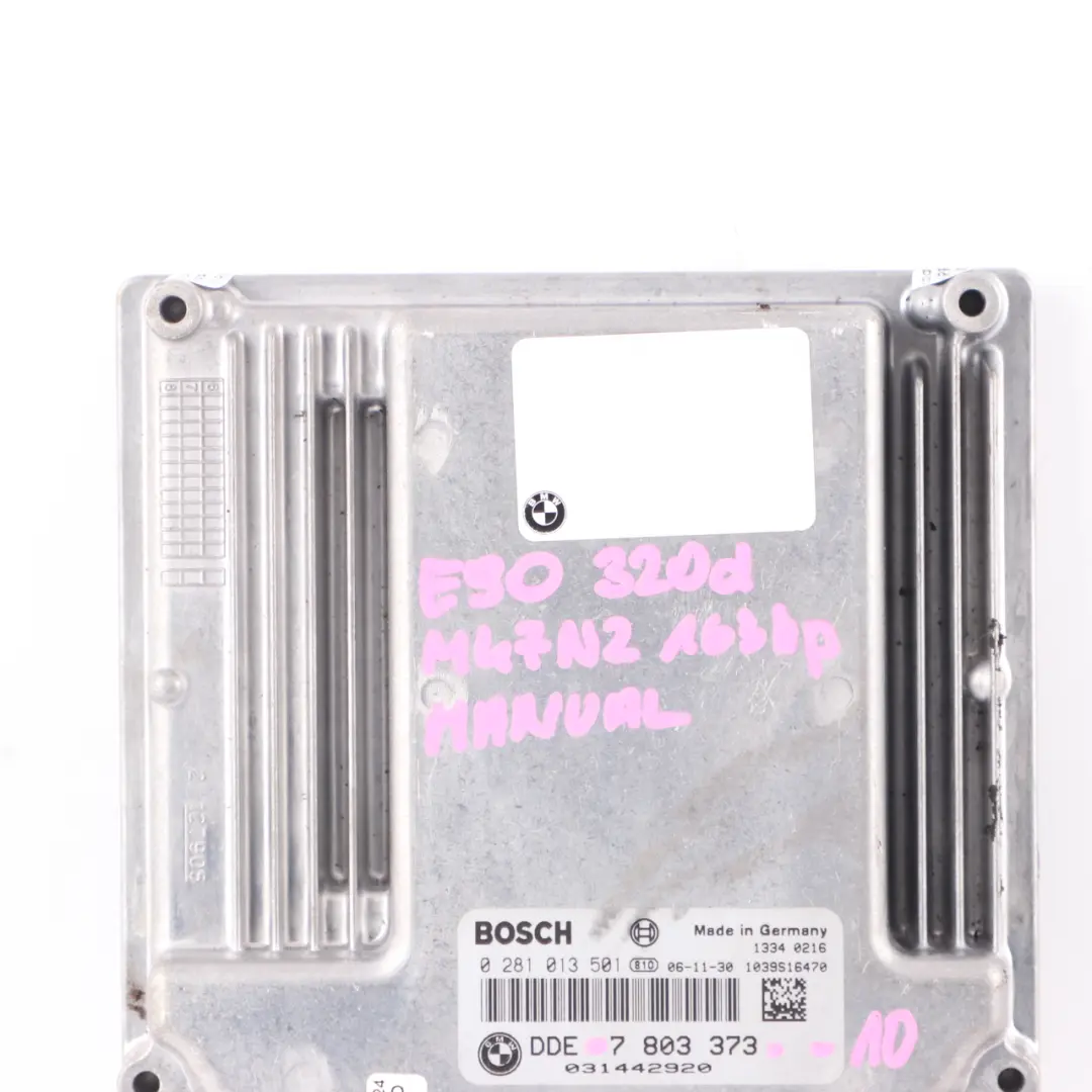BMW E87 E90 E60 120d 320d 520d M47N2 163HP Engine Unit ECU DDE Manual - SKU 7803373-10 - Part number 7803373
