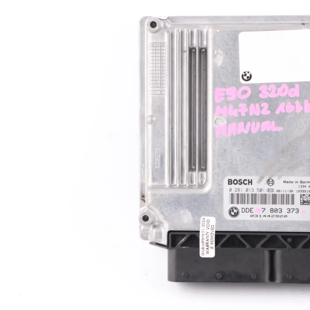 BMW E87 E90 E60 120D 320D 520D M47N2 163HP Unité Moteur ECU DDE Manuel - SKU 7803373-10 - Numéro de pièce 7803373