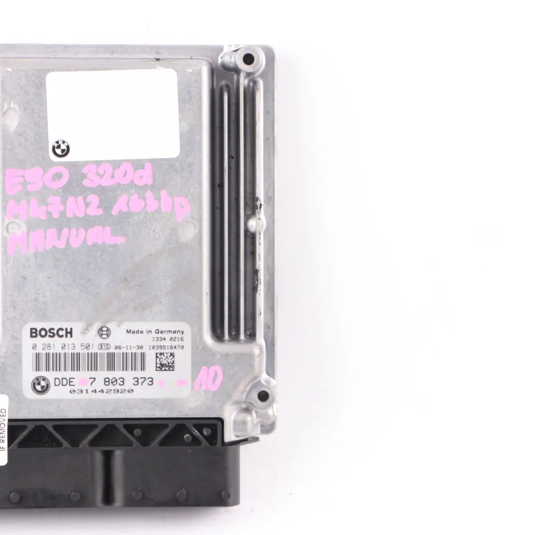 M47N2 163HP Engine Unit ECU DDE Manual to BMW E87 E90 E60 120d 320d 520d with Part number 7803373 BMW E87 E90 E60 120d 320d 520d M47N2 163HP Engine Unit ECU DDE Manual - SKU 7803373-10 - Part number 7803373