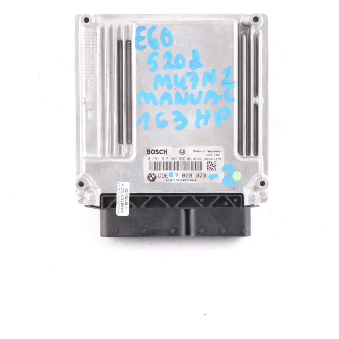BMW E60 E87 E90 M47N2 120d 320d 520d ECU Kit DDE CAS3 Key - SKU 7803373-2 - Part number 7803373