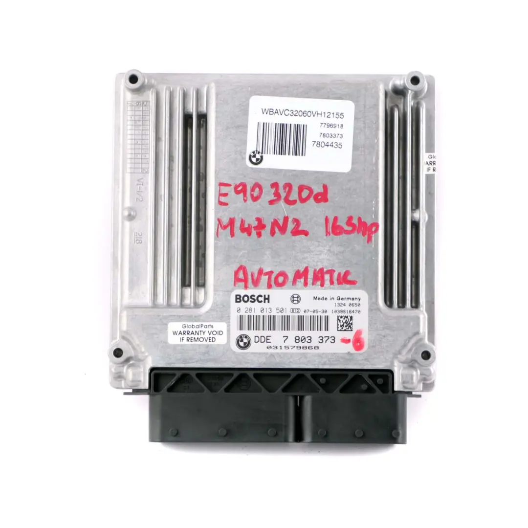 BMW E60 E87 E90 120d 320d 520d M47N2 Motorsteuerung ECU Kit DDE CAS3 - SKU 7803373-6 - Teilenummer 7803373
