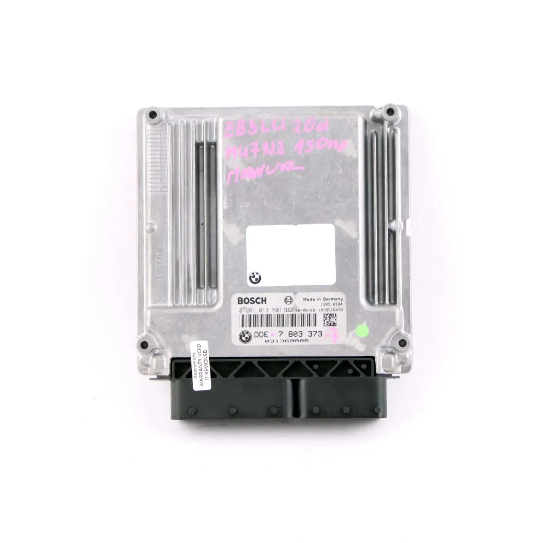 BMW X3 E83 LCI M47N2 2.0d 150HP ECU Engine Control Unit DDE Manual - SKU 7803373-7 - Part number 7803373
