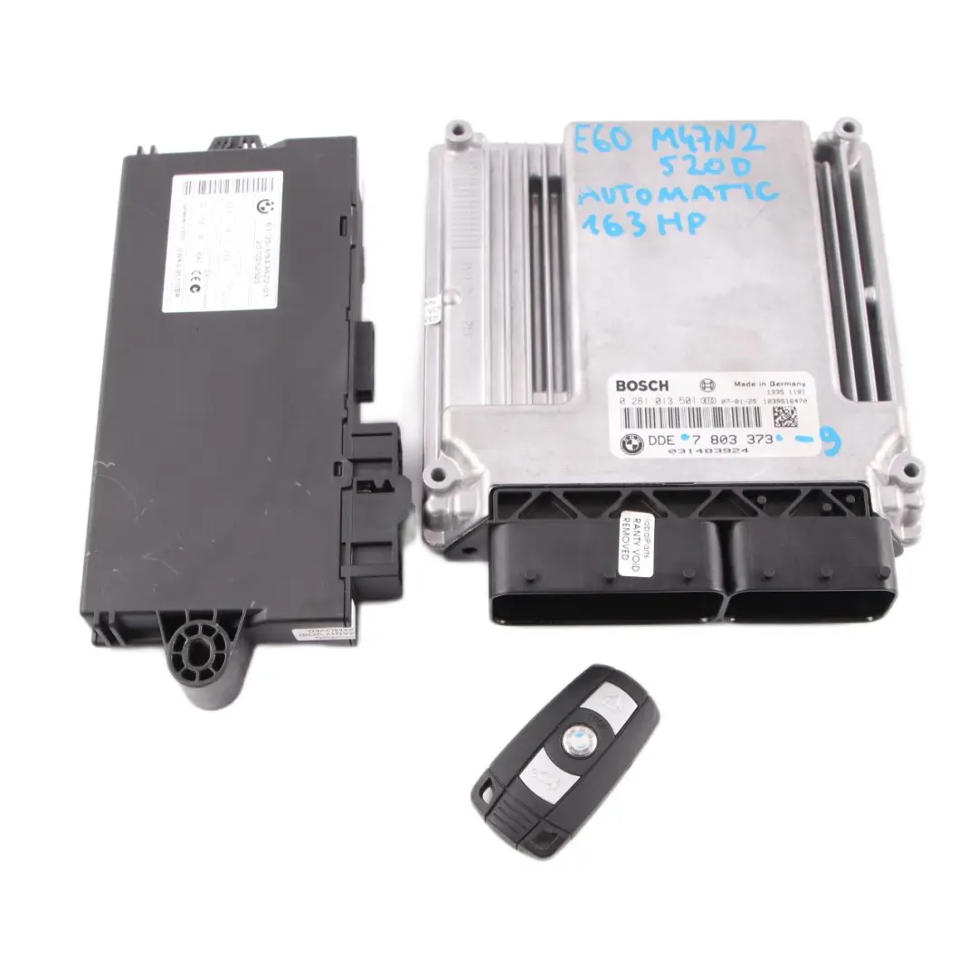 M47N2 Engine ECU Kit DDE CAS3 Keys Automatic to BMW E60 E90 320d 520d with Part number 7803373 BMW E60 E90 320d 520d M47N2 Engine ECU Kit DDE CAS3 Keys Automatic - SKU 7803373-9 - Part number 7803373